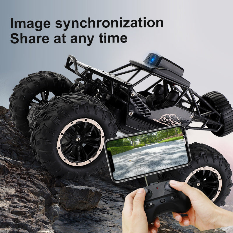 High-Speed 4WD Mini RC Car with Wireless Camera WIFI and Alloy APP Control Hand-Assembly & Charging Features for Toys