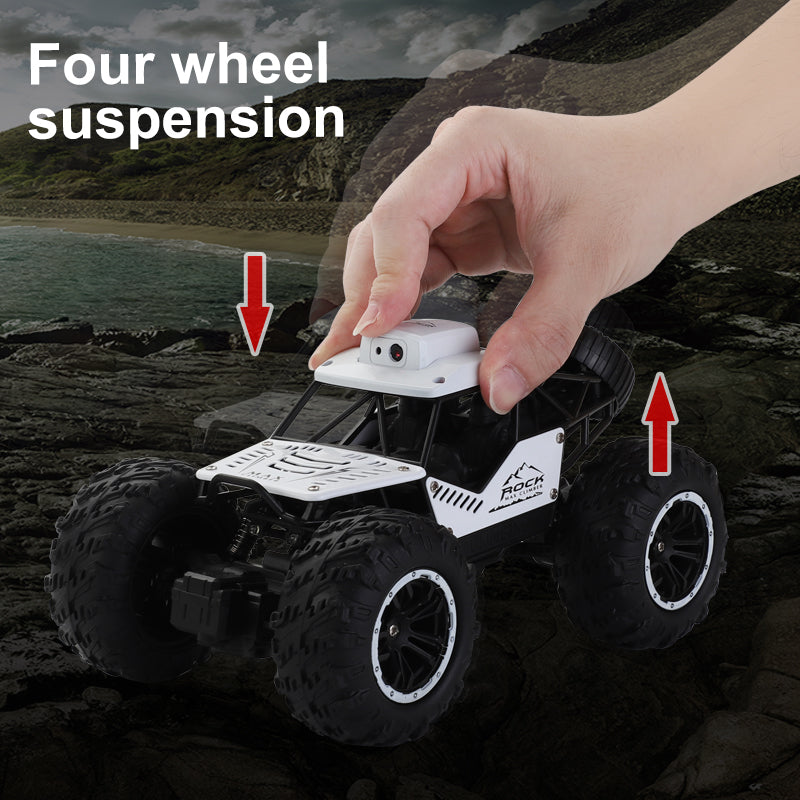 High-Speed 4WD Mini RC Car with Wireless Camera WIFI and Alloy APP Control Hand-Assembly & Charging Features for Toys
