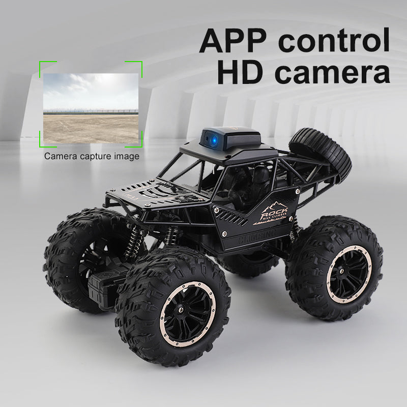 High-Speed 4WD Mini RC Car with Wireless Camera WIFI and Alloy APP Control Hand-Assembly & Charging Features for Toys