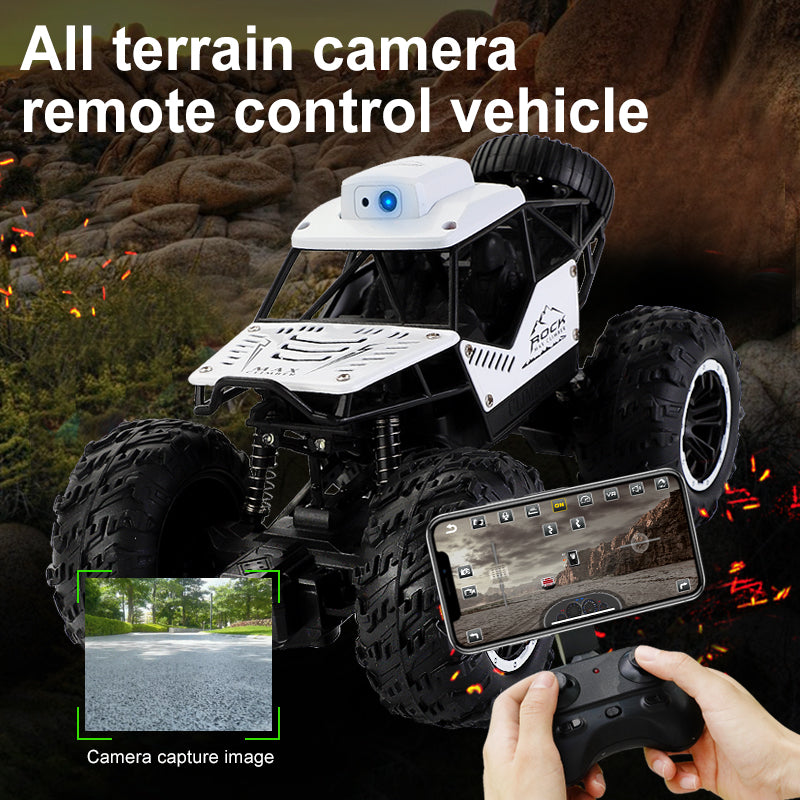 High-Speed 4WD Mini RC Car with Wireless Camera WIFI and Alloy APP Control Hand-Assembly & Charging Features for Toys