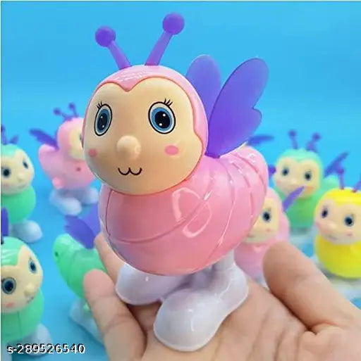 FunBlast Wind Up Bee Toys for Kids - Colorful Press and Go Cute Bee Toy with Key Winding UP and Moving Toy for Toddlers, Boys, Girls, Jumping Bird Toys (Yellow)