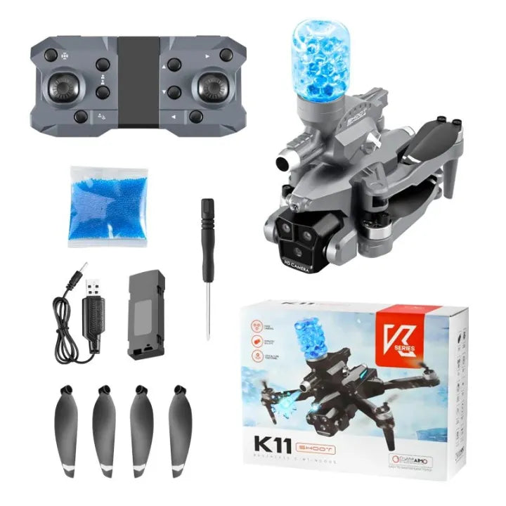 Foldable Brushless motor drone K11 camera triple camera drone with Brushless motor Bullets fire drone
