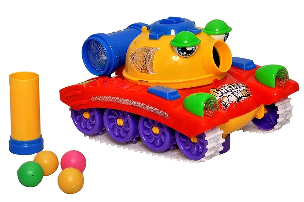 Crazy Tank Toy with Rotating Lights & Sound β Launch Bomb Action (Ages 3+)