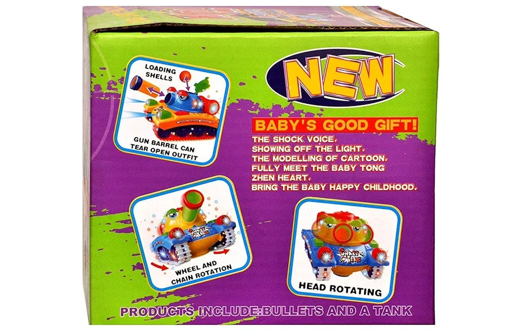 Crazy Tank Toy with Rotating Lights & Sound β Launch Bomb Action (Ages 3+)