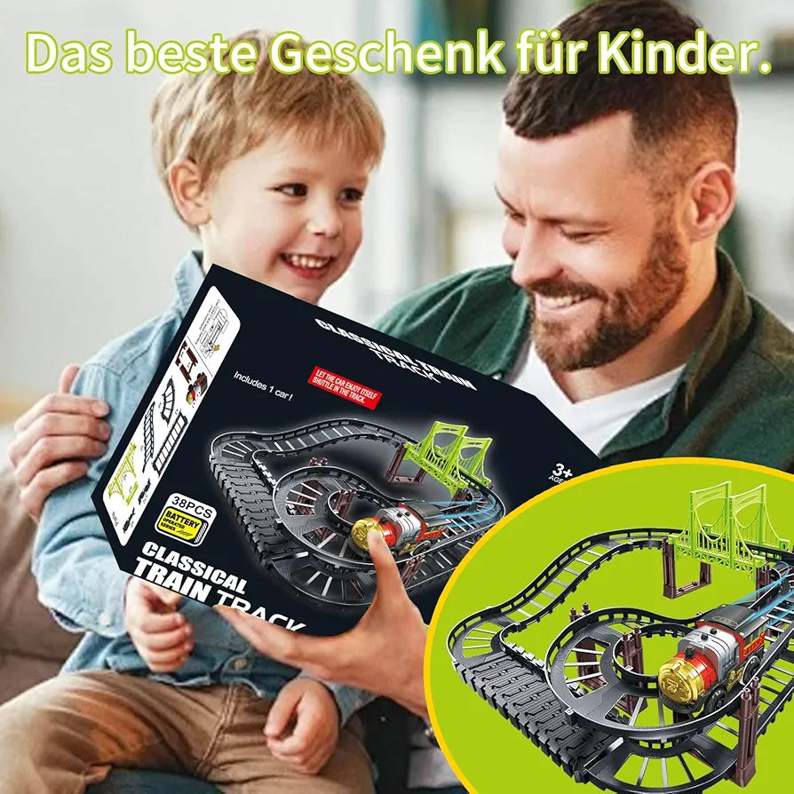 Classical Train Track Set – Battery Operated Toy Train for Kids (38 PCS)