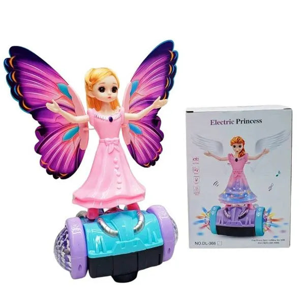 Princess Disco Lighting Toy – Rotating Fairy Doll with Music & Colorful Lights
