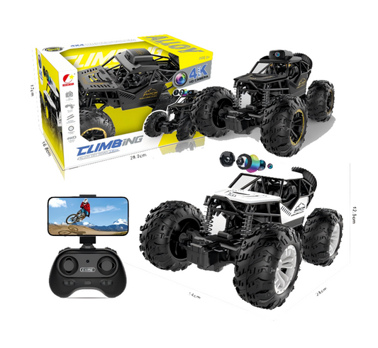 High-Speed 4WD Mini RC Car with Wireless Camera WIFI and Alloy APP Control Hand-Assembly & Charging Features for Toys