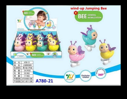 FunBlast Wind Up Bee Toys for Kids - Colorful Press and Go Cute Bee Toy with Key Winding UP and Moving Toy for Toddlers, Boys, Girls, Jumping Bird Toys (Yellow)