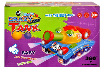 Crazy Tank Toy with Rotating Lights & Sound – Launch Bomb Action (Ages 3+)