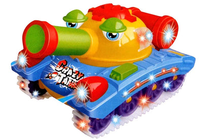 Crazy Tank Toy with Rotating Lights & Sound – Launch Bomb Action (Ages 3+)