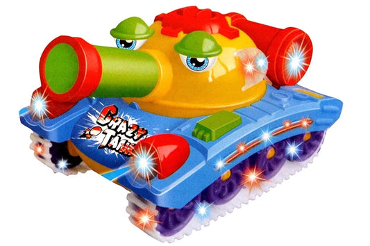 Crazy Tank Toy with Rotating Lights & Sound – Launch Bomb Action (Ages 3+)