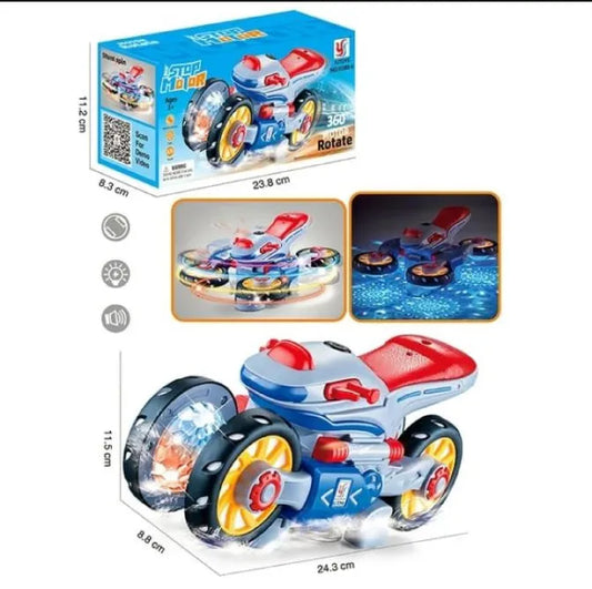 360° Stunt Motor Car with Lights & Music – Kids Fun Toy