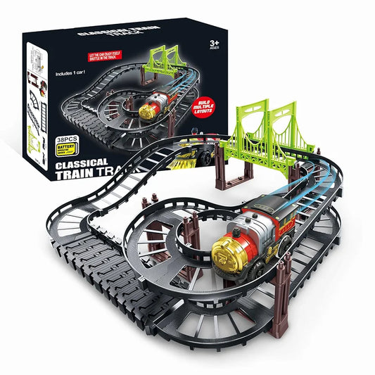 Classical Train Track Set – Battery Operated Toy Train for Kids (38 PCS)